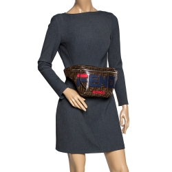 Fendi Brown Zucca Coated Canvas Spalmati Mania Belt Bag