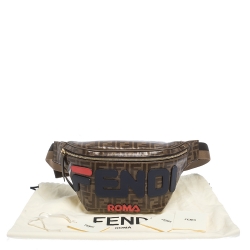 Fendi Brown Zucca Coated Canvas Spalmati Mania Belt Bag