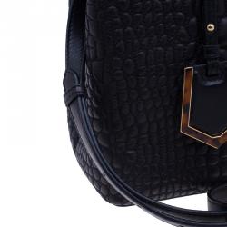 Pre Owned Fendi Croc Embossed Leather 2Jours Mini Tote