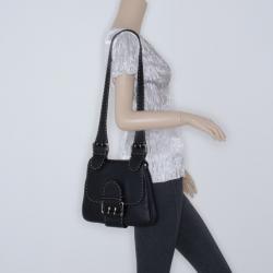 Pre Owned Fendi Black Leather Selleria Shoulder Bag