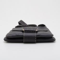 Pre Owned Fendi Black Leather Selleria Shoulder Bag