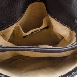 Pre Owned Fendi Black Leather Selleria Shoulder Bag