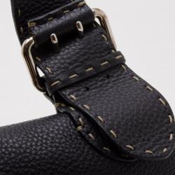 Pre Owned Fendi Black Leather Selleria Shoulder Bag