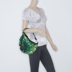 Fendi Blue and Green Sequin Wave Hobo