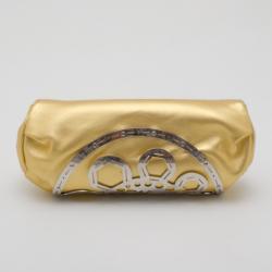Pre Owned Fendi Gold Embellished Evening Clutch
