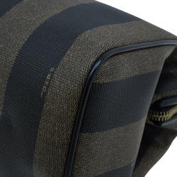Pre Owned Fendi Black Pequin Tote boston Bag