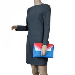 Pre Owned Fendi Multicolor Leather Monster Flat Clutch