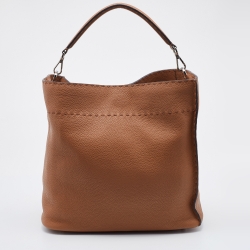 Pre Owned Fendi Brown Leather Large Anna Shoulder Bag