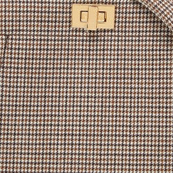 Fendi Beige/Brown Wool and Leather Petite Peekaboo ISeeU Top Handle Bag