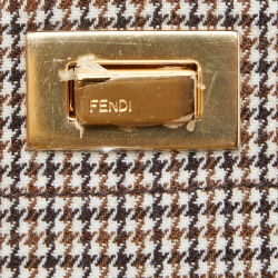 Fendi Beige/Brown Wool and Leather Petite Peekaboo ISeeU Top Handle Bag