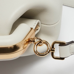 Pre Owned Fendi White Leather Small First Shoulder Bag