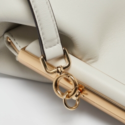 Pre Owned Fendi White Leather Small First Shoulder Bag