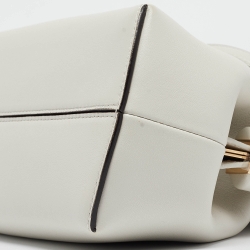 Pre Owned Fendi White Leather Small First Shoulder Bag