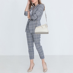 Pre Owned Fendi White Leather Small First Shoulder Bag