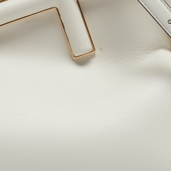 Pre Owned Fendi White Leather Small First Shoulder Bag