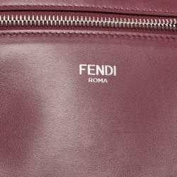 Fendi Burgundy Leather Mini Peekaboo ISeeU Top Handle Bag
