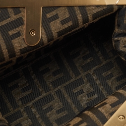 Fendi Pink/Brown Python and Leather Small First Clutch