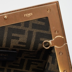 Fendi Pink/Brown Python and Leather Small First Clutch