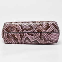 Fendi Pink/Brown Python and Leather Small First Clutch