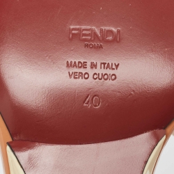 Pre Owned Fendi Multicolor Patent Leather Wedge Slide Sandals Size 40
