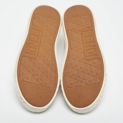 Fendi Two Tone Zucca Canvas Domino Sneakers Size 36