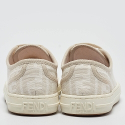 Fendi Two Tone Zucca Canvas Domino Sneakers Size 36