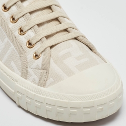 Fendi Two Tone Zucca Canvas Domino Sneakers Size 36