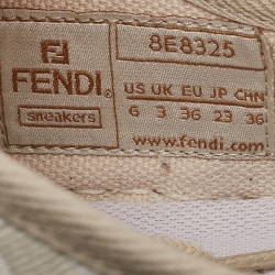 Fendi Two Tone Zucca Canvas Domino Sneakers Size 36
