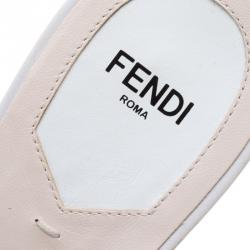 Fendi Cream Crystal Embelllished Leather Mules Size 39