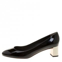 Pre Owned Fendi Black Patent Leather Eloise Round Toe Pumps Size 40