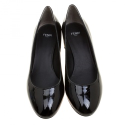 Pre Owned Fendi Black Patent Leather Eloise Round Toe Pumps Size 40