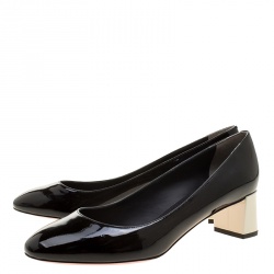 Pre Owned Fendi Black Patent Leather Eloise Round Toe Pumps Size 40