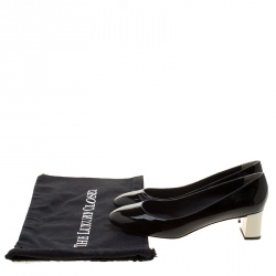 Pre Owned Fendi Black Patent Leather Eloise Round Toe Pumps Size 40