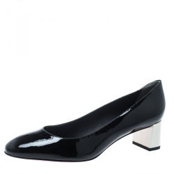 Pre Owned Fendi Black Patent Leather Eloise Round Toe Pumps Size 40