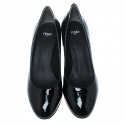 Pre Owned Fendi Black Patent Leather Eloise Round Toe Pumps Size 40
