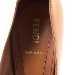 Pre Owned Fendi Tricolor Leather Peep Toe Platform Pumps Size 39