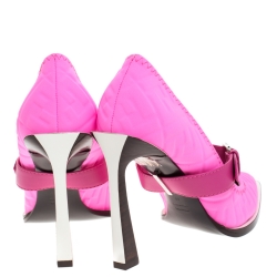 Pre Owned Fendi Pink Fabric And Leather Trim Mary Jane Pumps Size 38