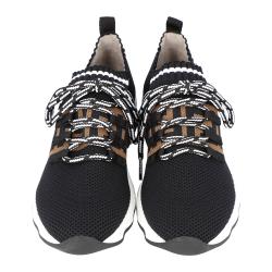 Pre Owned Fendi Black Low Knit Sneakers Size 37