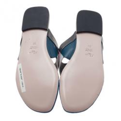 مملوكة مسبقًا Fendi Bugs Paneled Leather Thong Sandals Size 37
