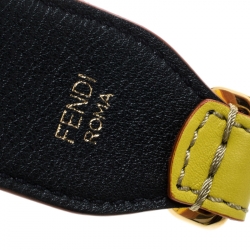 Pre Owned Fendi Yellow/Black Leather Interchangeable Shoulder Strap