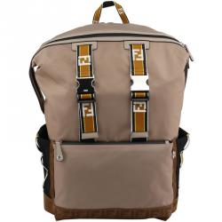Fendi Brown Nylon and Leather Backpack