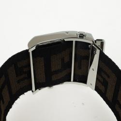 مملوكة مسبقًا Fendi Zip Code Stainless Steel Diamond Quartz Womens Wristwatch 40MM