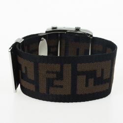 مملوكة مسبقًا Fendi Zip Code Stainless Steel Diamond Quartz Womens Wristwatch 40MM