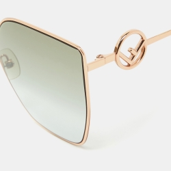 Pre Owned Fendi Gold/Green Gradient FF0323/S Butterfly Sunglasses