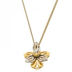 مملوكة مسبقًا Fendi Blossom Two Tone Pendant Necklace 