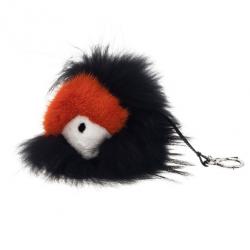 Pre Owned ميدالية مفاتيح فندي مونستر برتقالي وأسود فرو