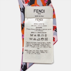 Pre Owned Fendi Multicolor Printed Silk Bandeau Bandeau Scarf