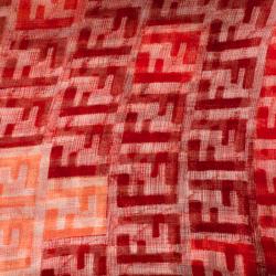 مملوكة مسبقًا Fendi Orange Zucca Print Silk Chiffon Scarf
