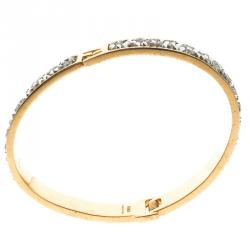 Pre Owned سوار فندي FF مرصع كريستال ذهبي اللون