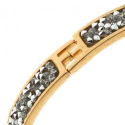 Pre Owned سوار فندي FF مرصع كريستال ذهبي اللون